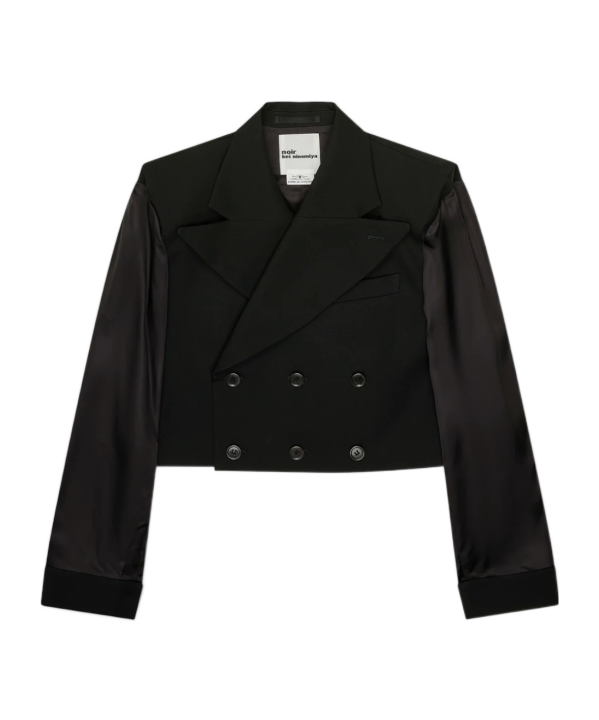 Comme Des Garçons Cropped Casual Jacket In Black