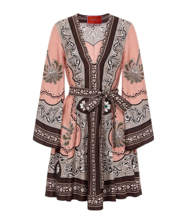 La Doublej 'magnifico' Multicolor Dress With All-over Graphic Print In Multicolor