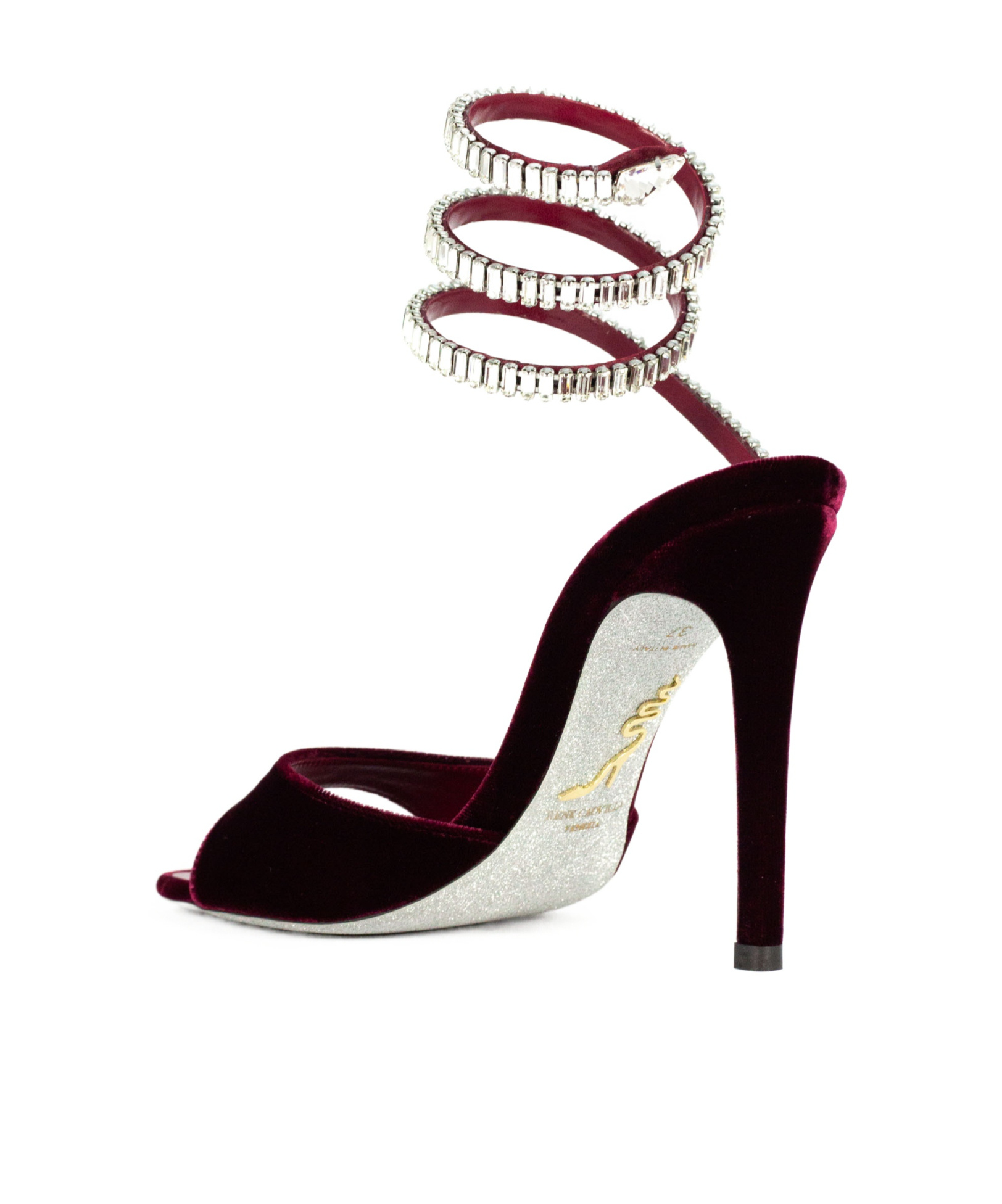 René Caovilla Round-toe High-heeled Sandals In Red