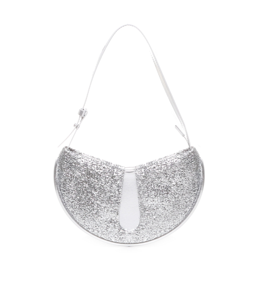 Themoirè Ebe Glittered Shoulder Bag In White