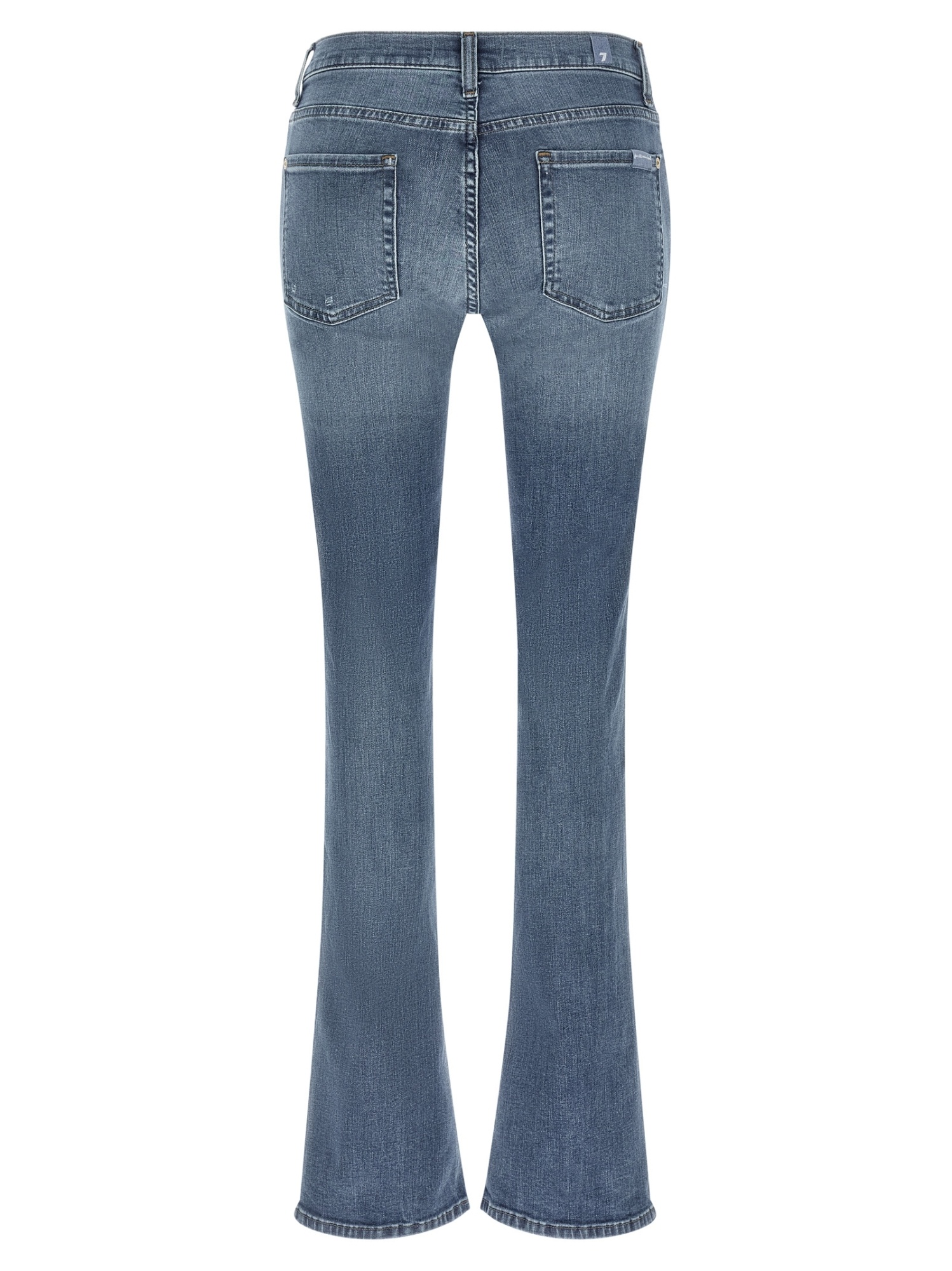 7 For All Mankind Bootcut Denim Trousers With Front And Back Pockets In Blue