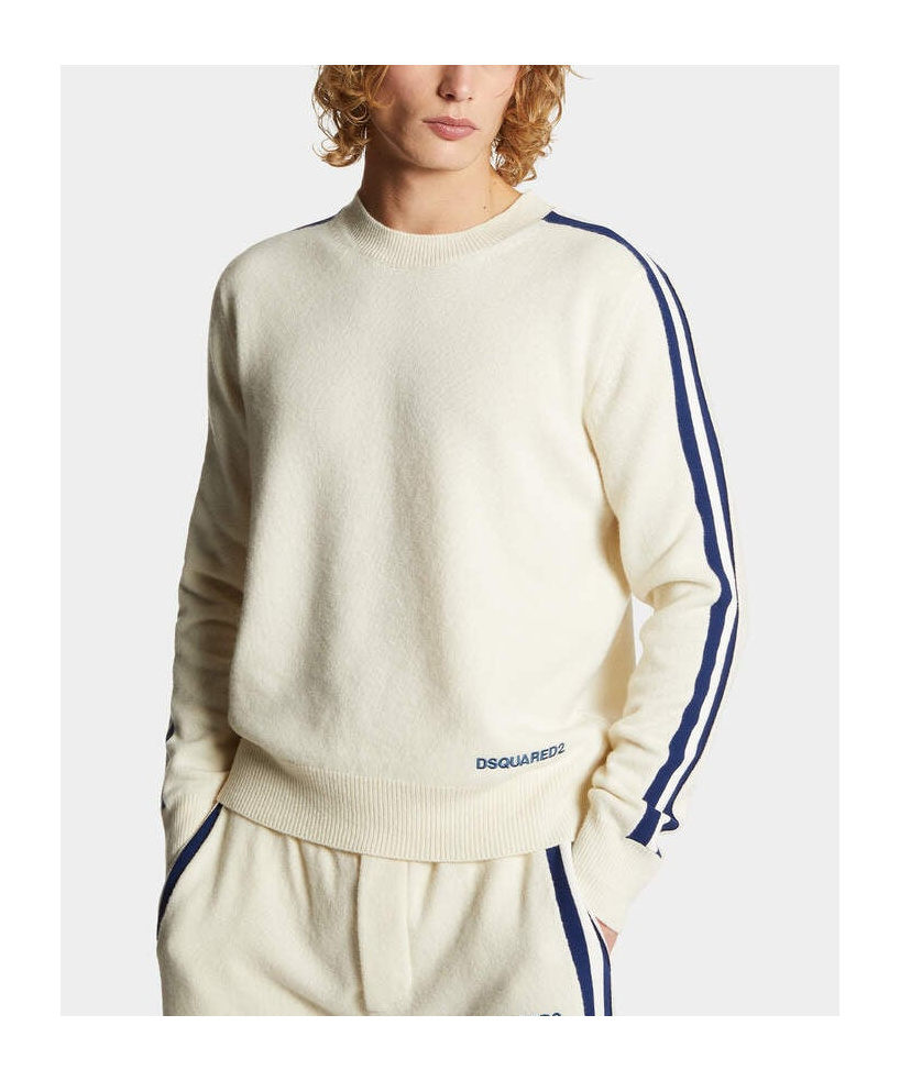 Dsquared2 Logo-print Knitted Jumper In White