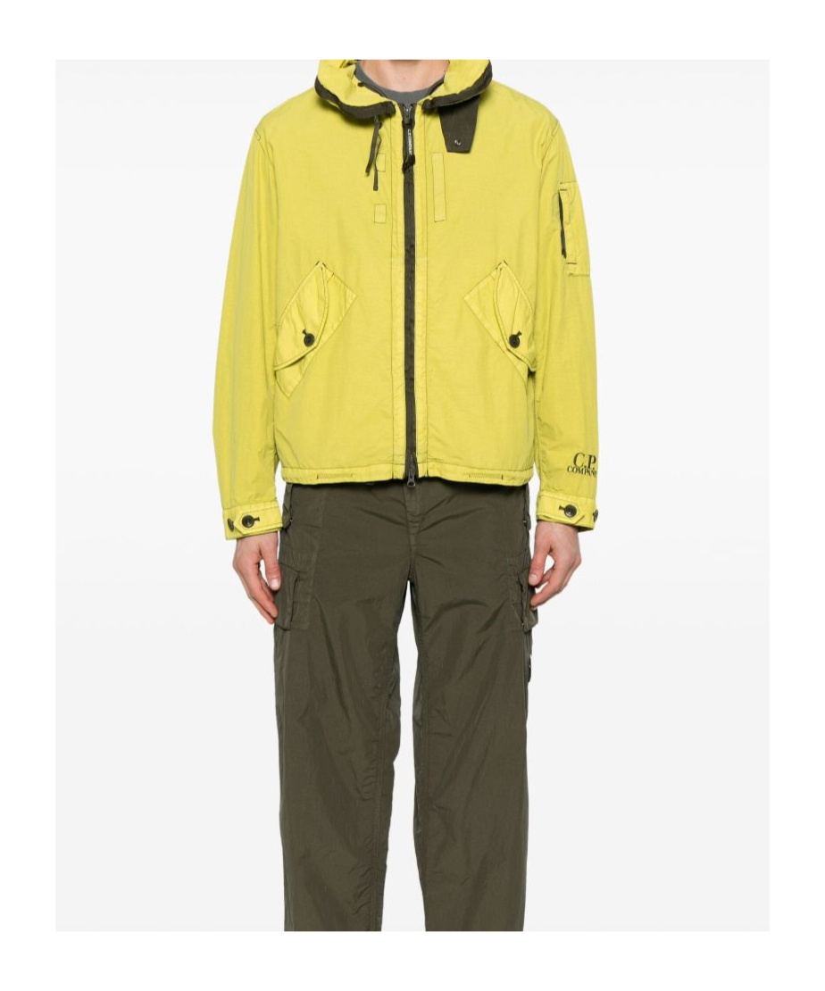 C.p. Company Avocado Green Jacket With Lapel Collar In Cress Green