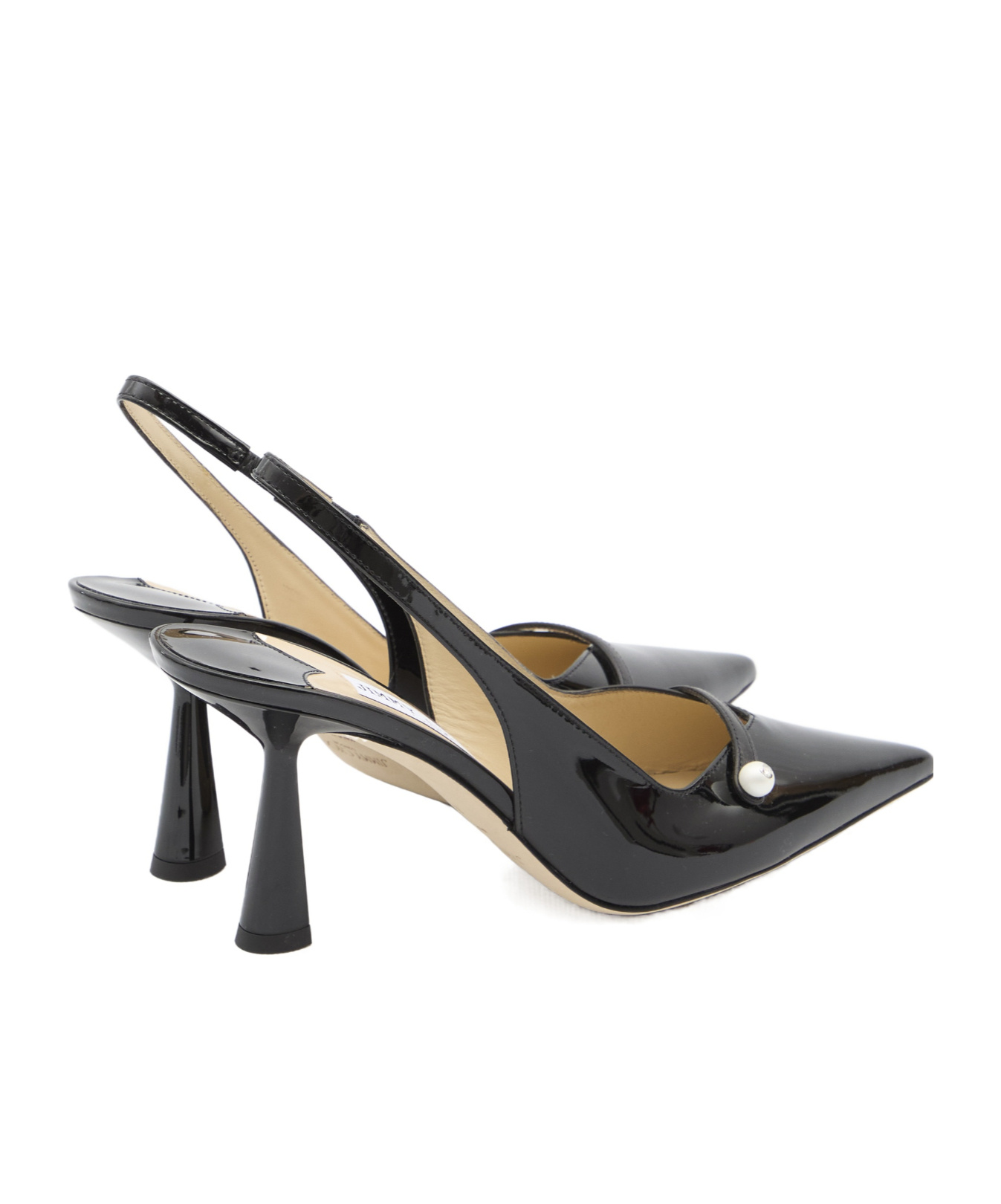 Jimmy Choo Amita 85 Patent Leather Slingback Pumps In Black