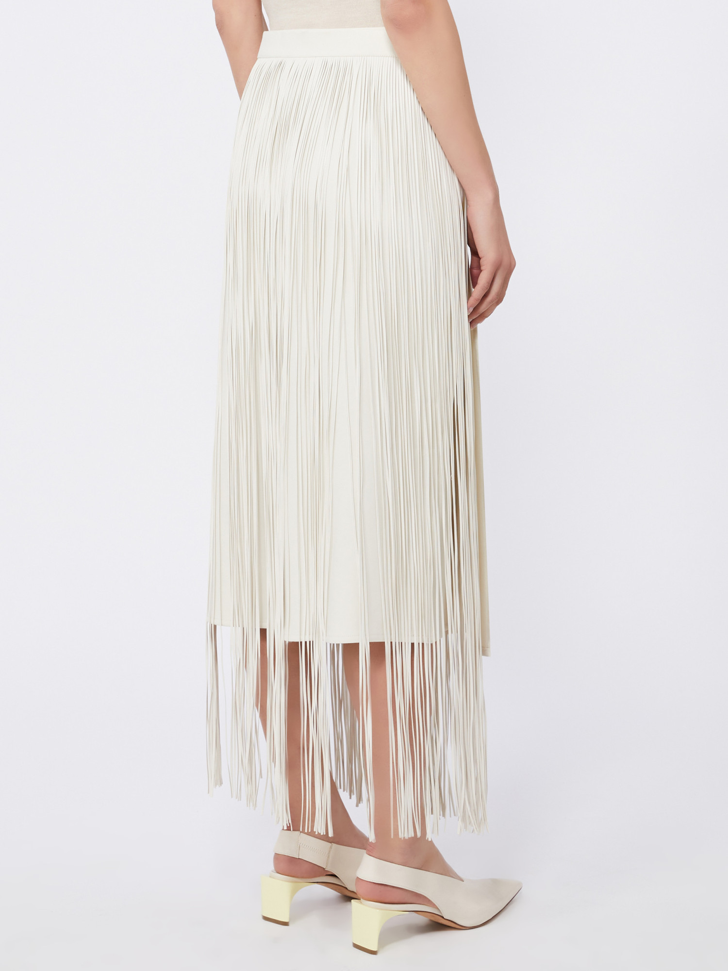 Sportmax Fringed Skirt In Neutral
