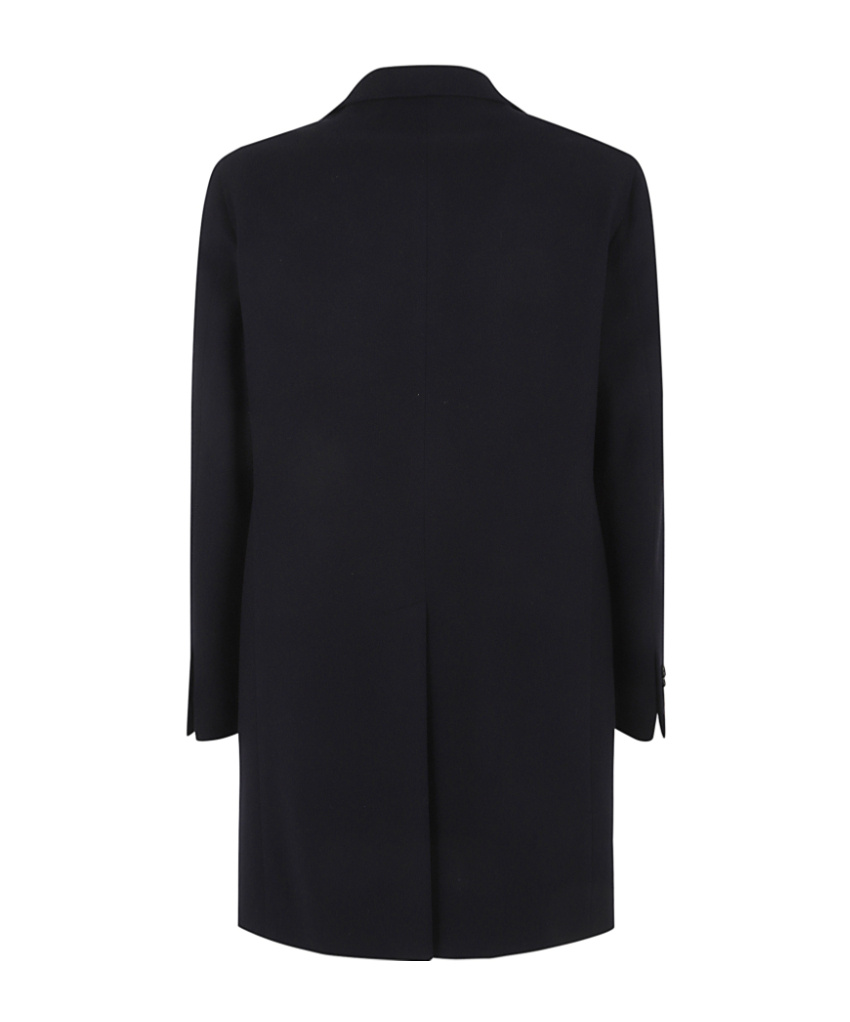 Tagliatore Single-breasted Brooch-detail Coat In Black