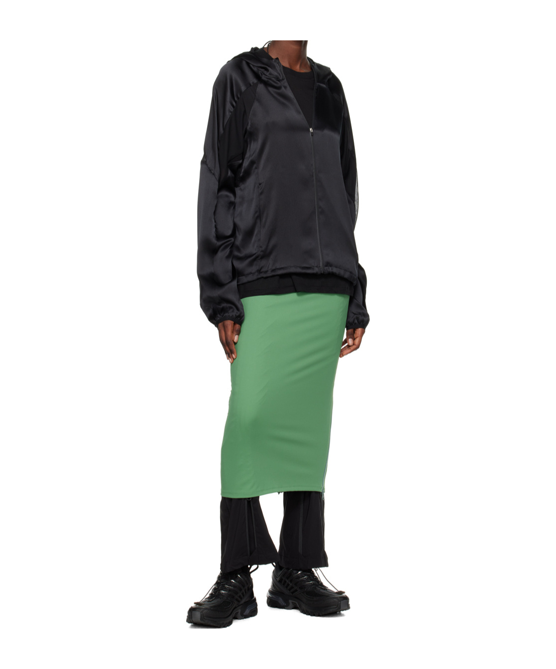 Post Archive Faction (paf) Stitchable Hooded Casual Jacket In Black