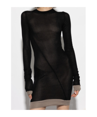 Shop Attico The Ribbed Mini Dress In Black