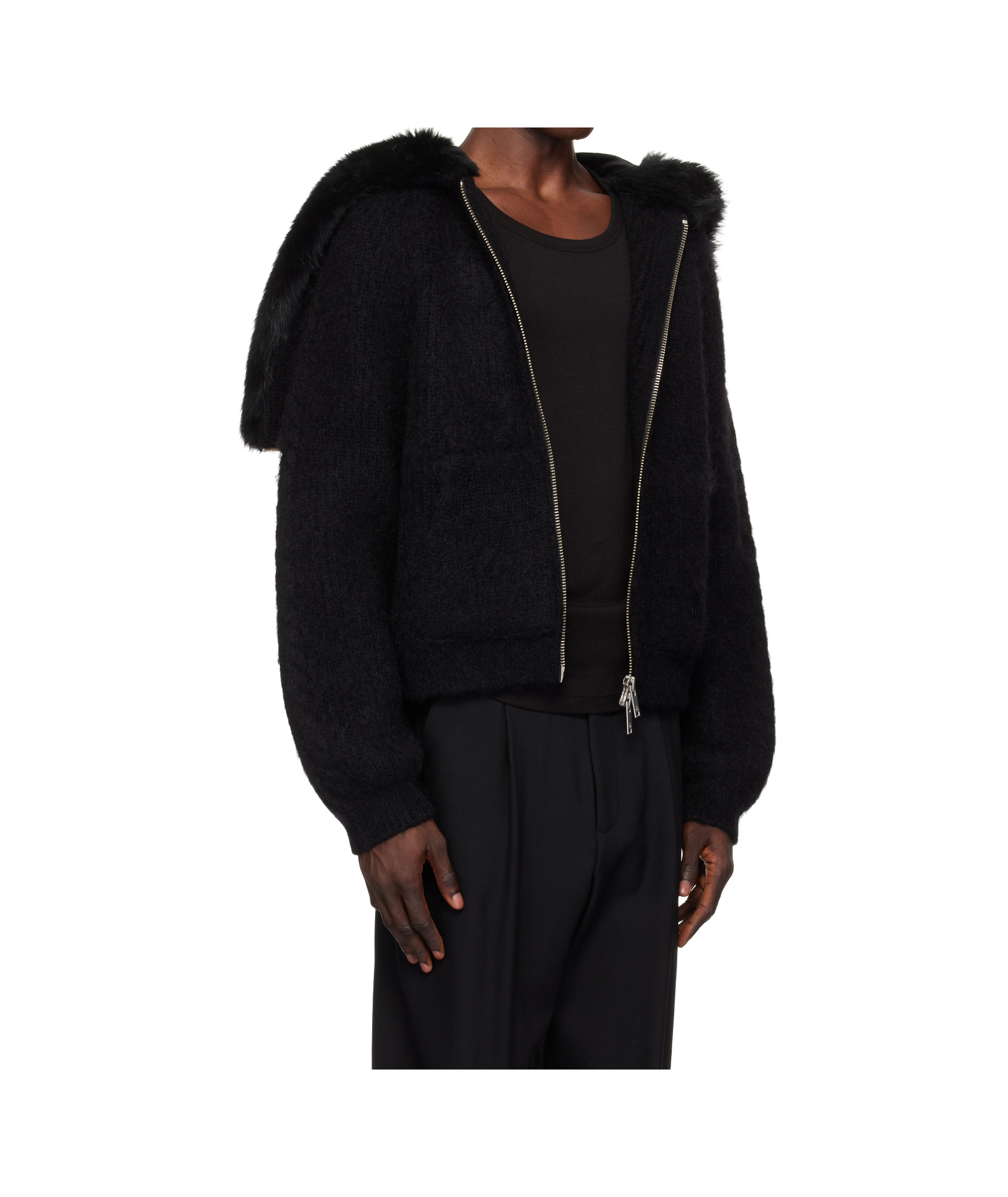 Moose Knuckles Black Cj Split Hoodie In Black