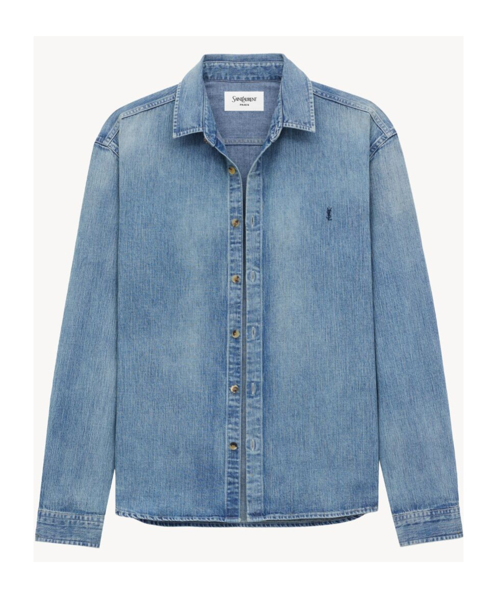 Saint Laurent Casual Shirt Cassandre Men In Blue