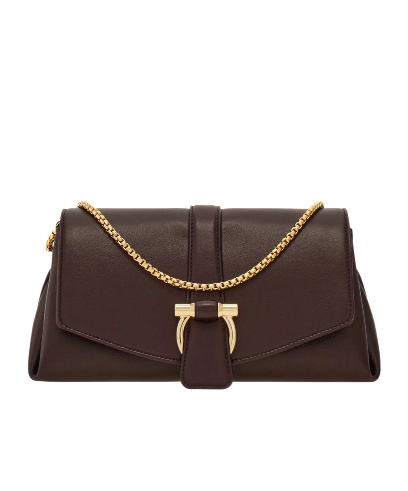 Ferragamo Gancini Clasp Small Shoulder Bag In Black
