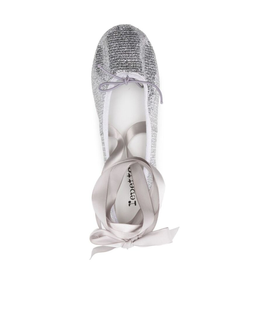 Shop Repetto Wrap Ballet Shoes In Gray