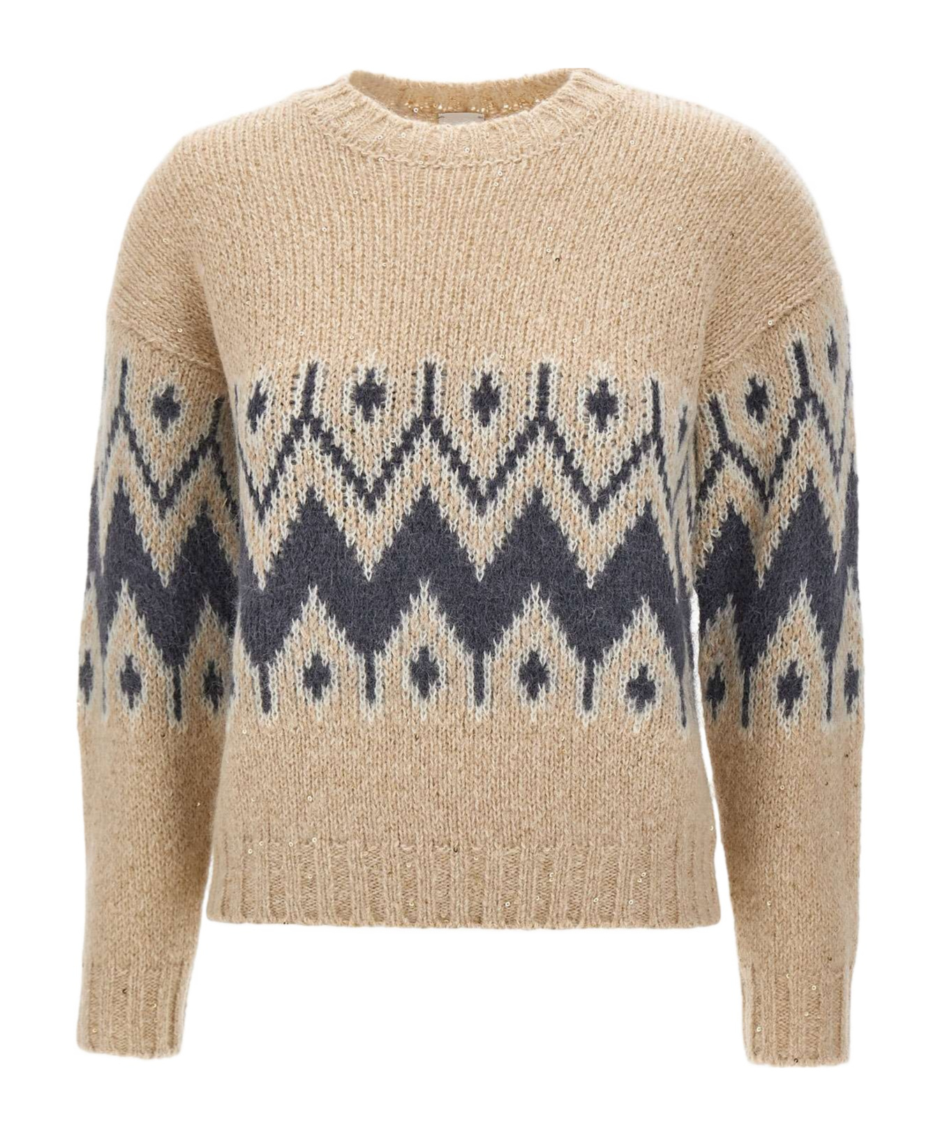 Eleventy Geometric-pattern Sweater In Multi
