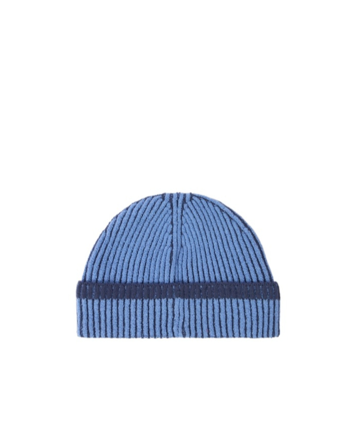 Stone Island Logo-detail Beanie Hat In Blue