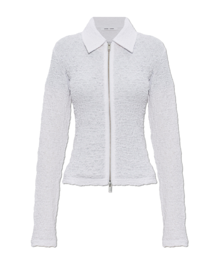 Samsoe & Samsoe Zip Collared Top In White