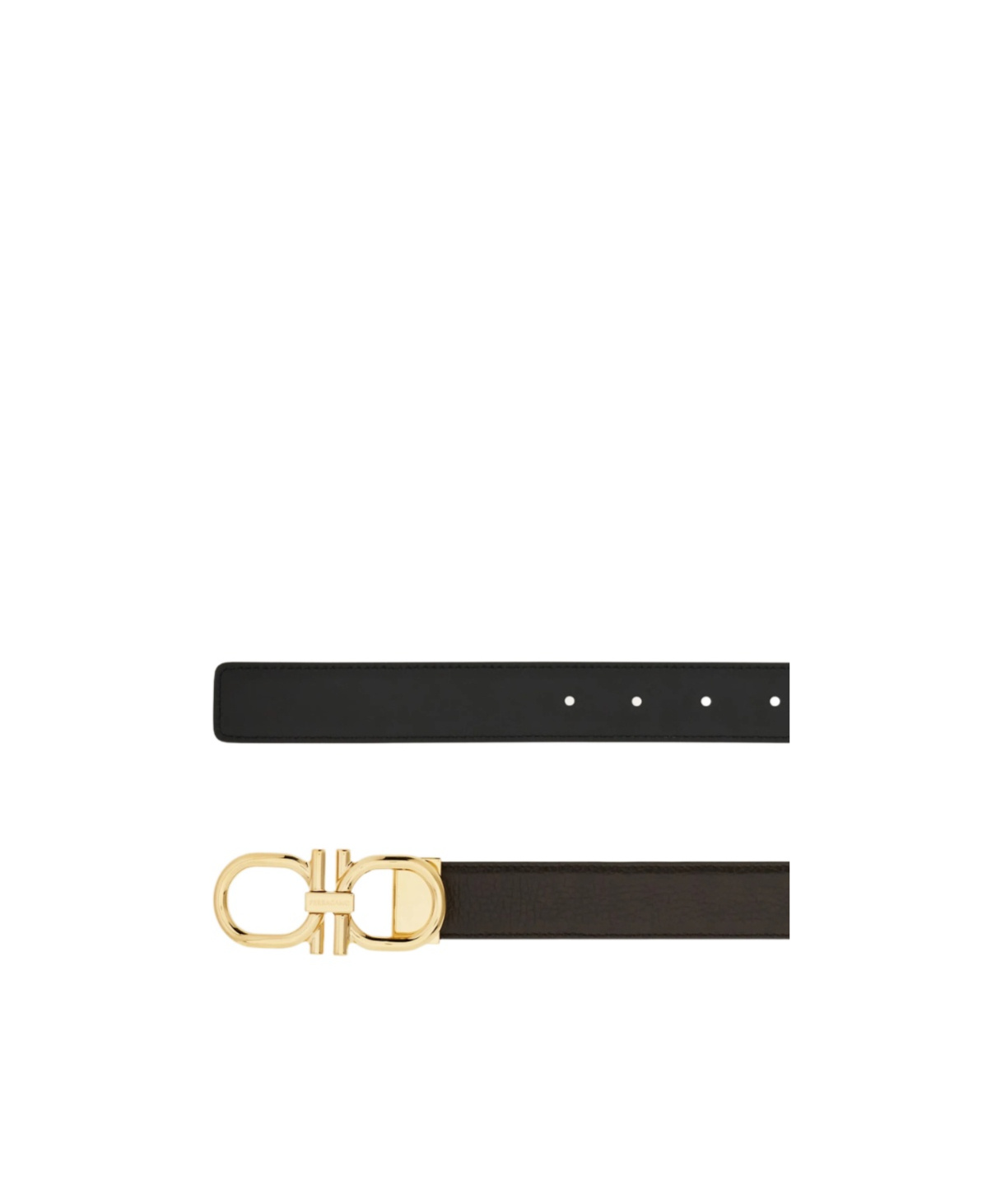 Ferragamo Double-sided Adjustable Gancini Belt In Black