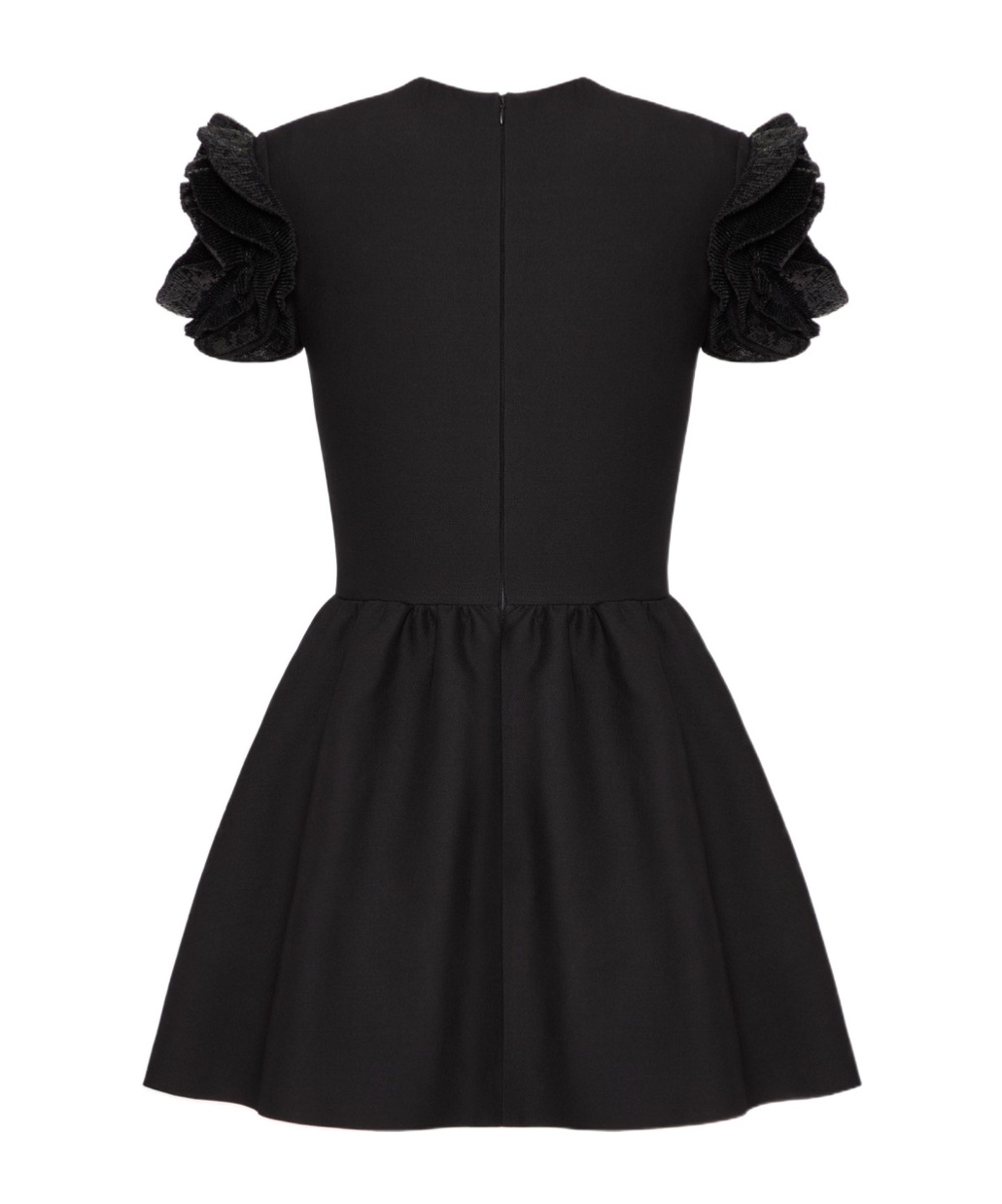 Valentino Waist Wool Dress In Black