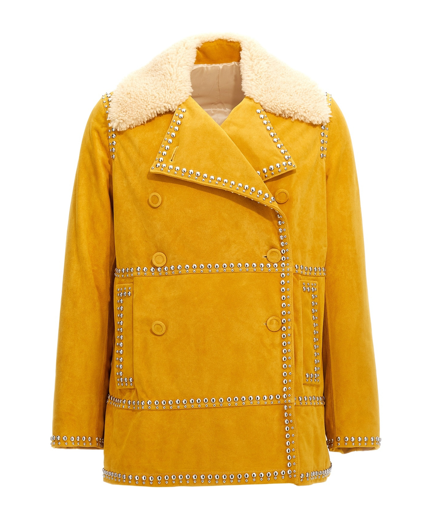 Wales Bonner Long-sleeved Leather Jacket In Orange