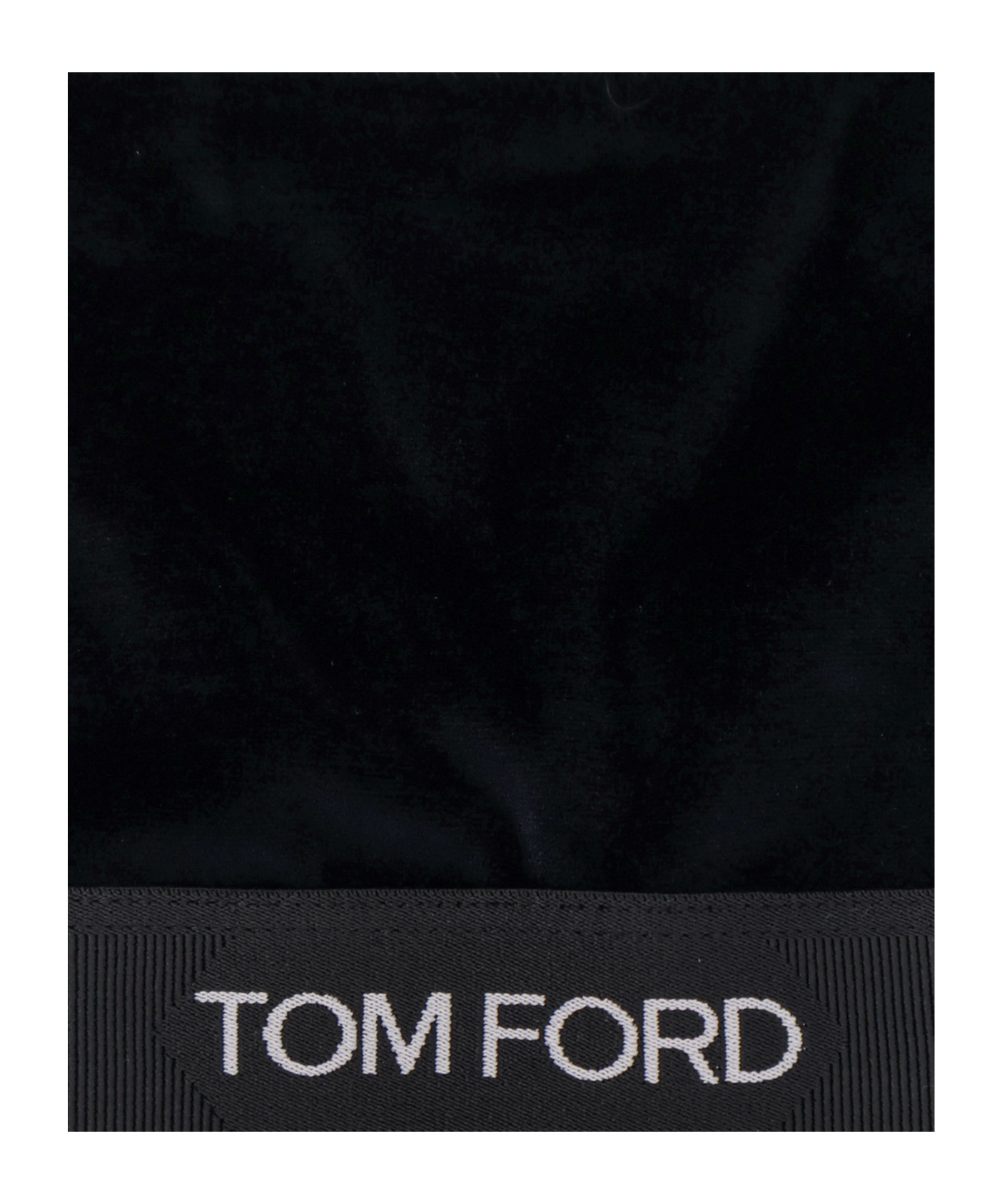 Tom Ford Stretch Lustrous Velour Signature Bralette In Blue