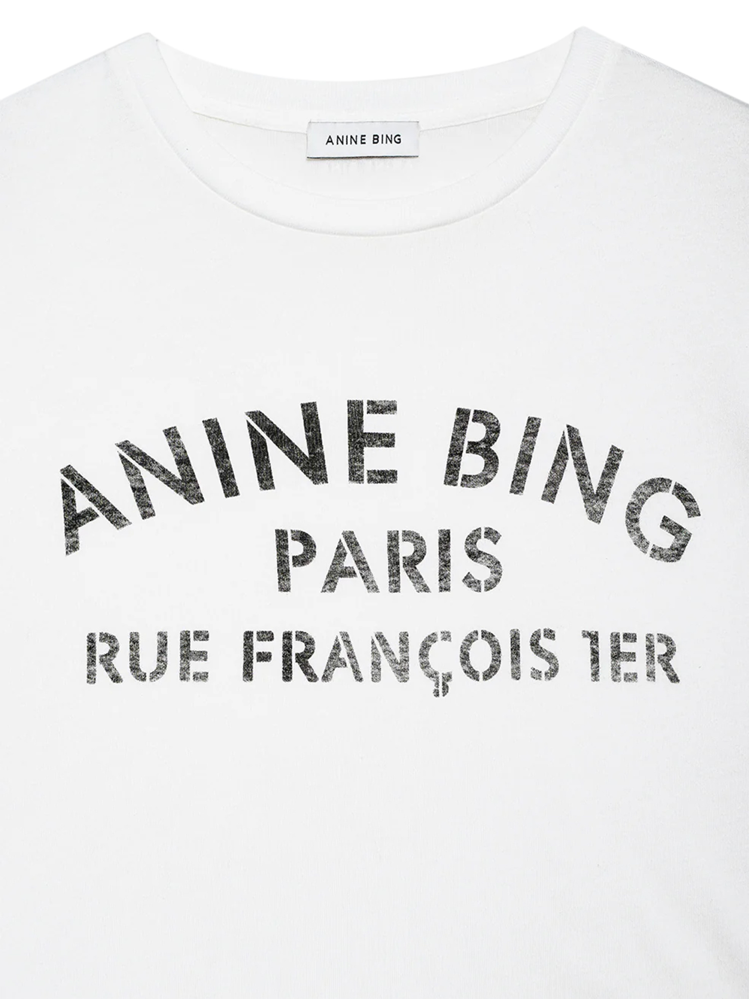 Anine Bing Cohen Tee Paris Stancil Woman Ivory In White