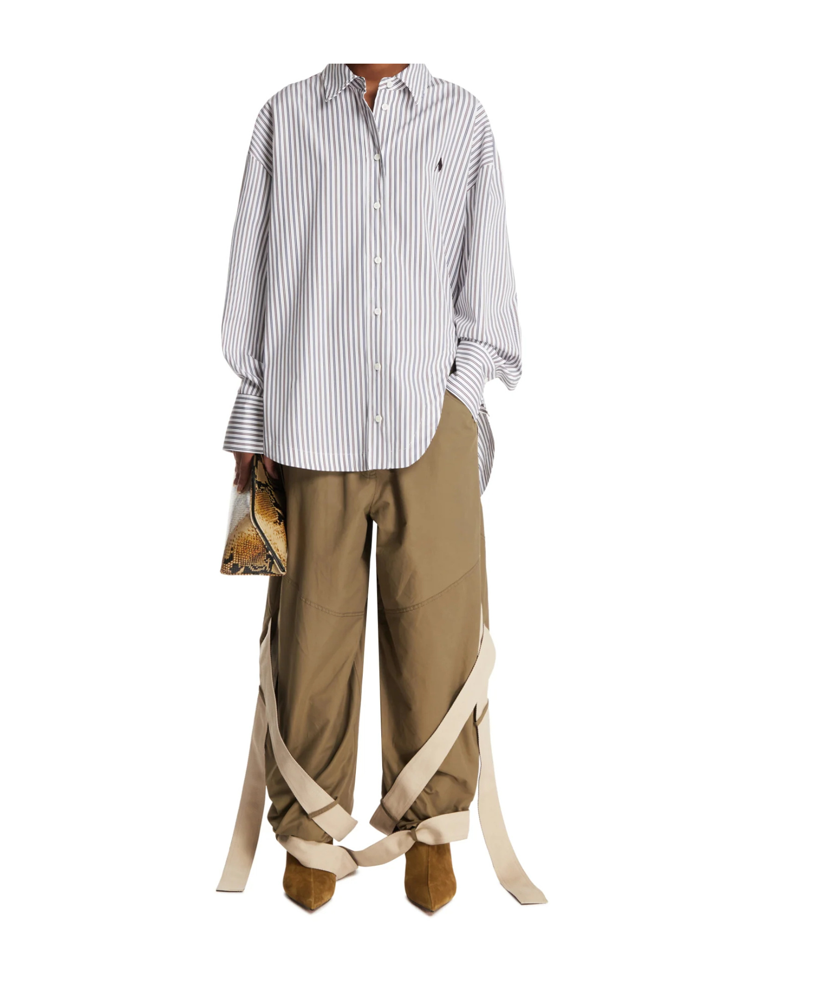 Attico Belt Loop Casual Pants In Brown