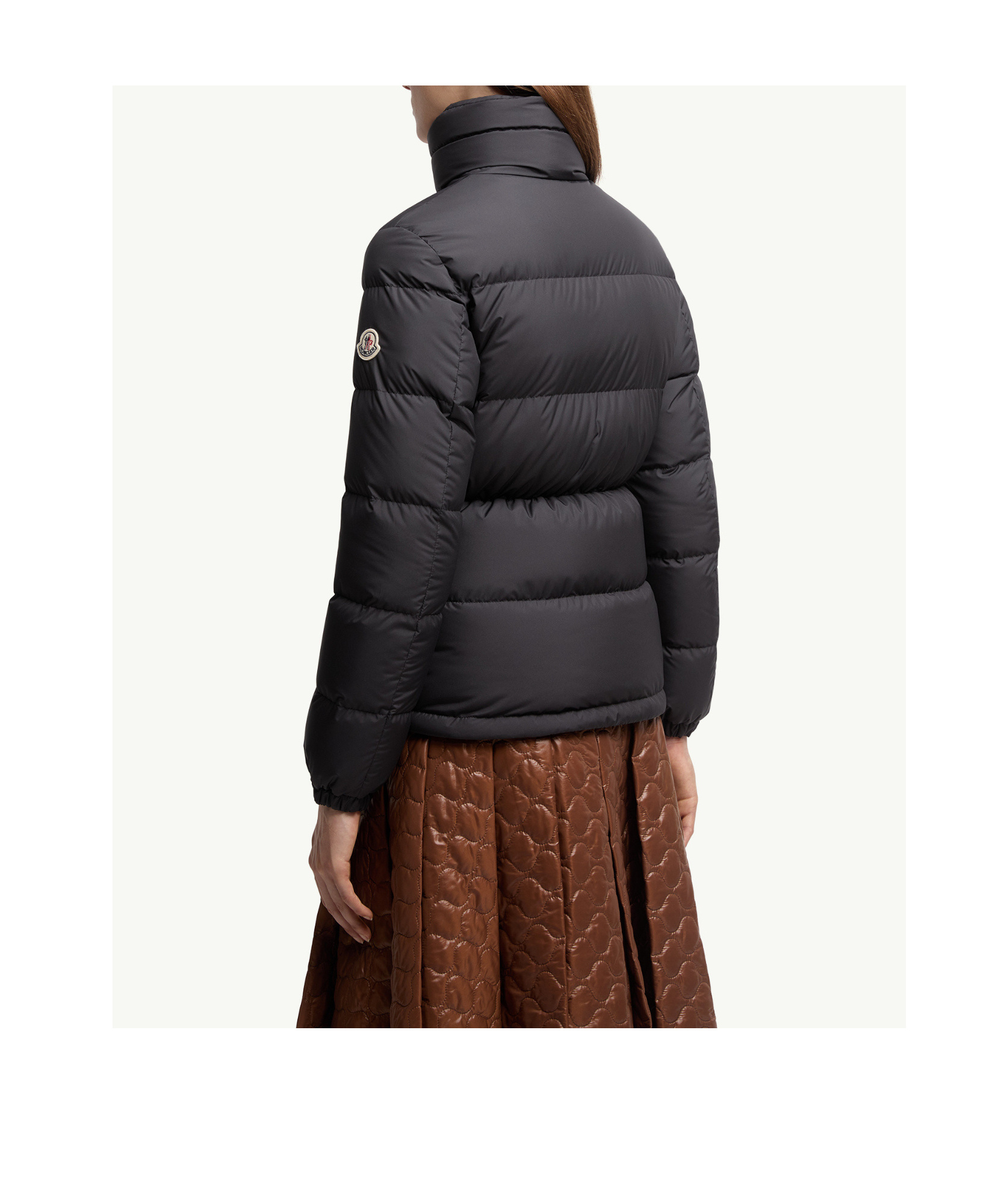 Moncler Agneux Square-quilted Hooded Short Down Jacket In Blue