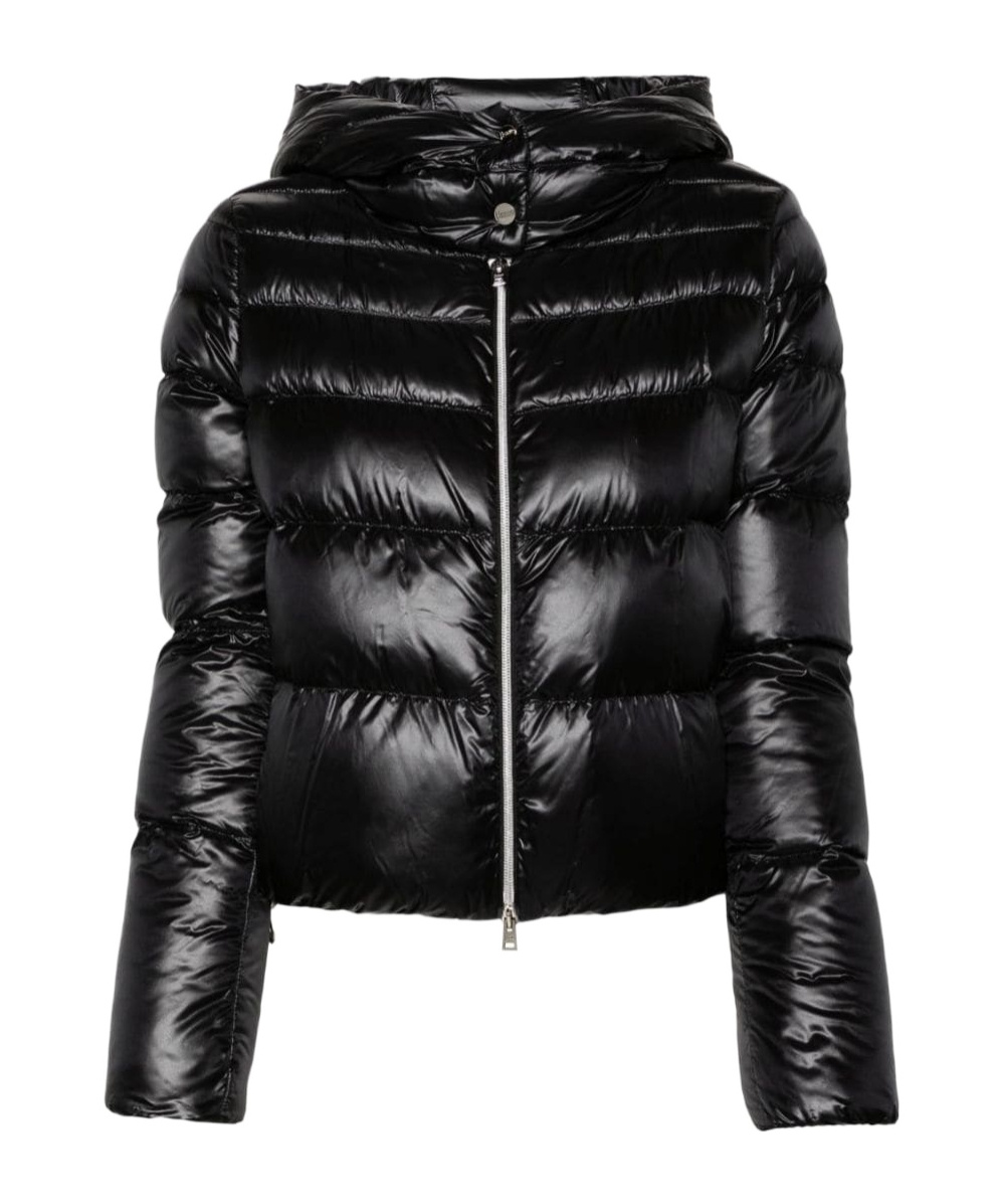 Herno Black Hooded Down Jacket In Nylon Woman In Black