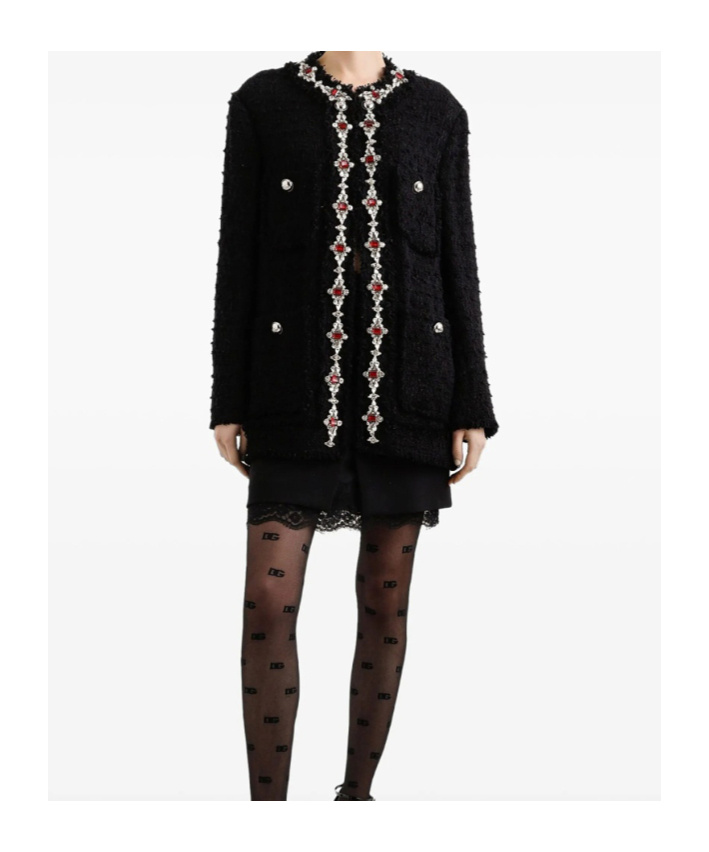 Dolce & Gabbana Lana Double Crepe Lace-trim Mini Skirt In Black