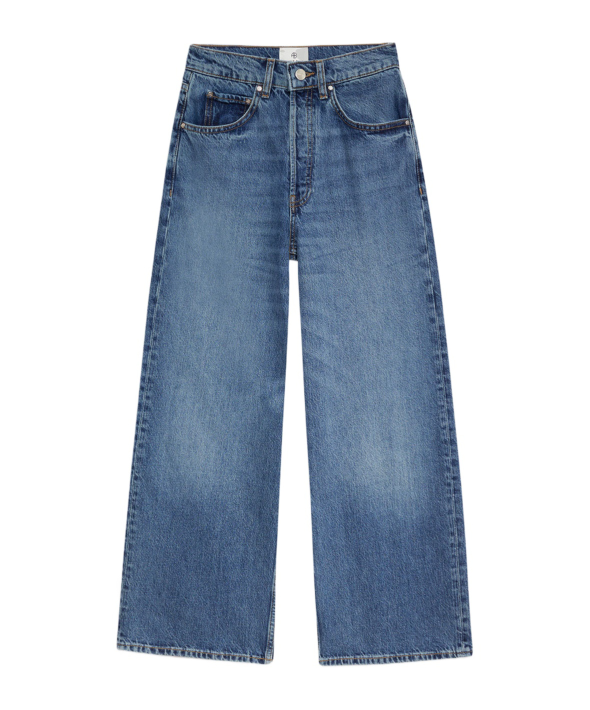 Shop Anine Bing Belt-loop Jeans In Blue