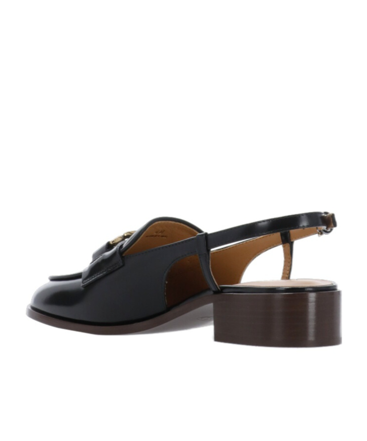 Shop Tod's Slingback Strap Fastening Flat Shoes In Black