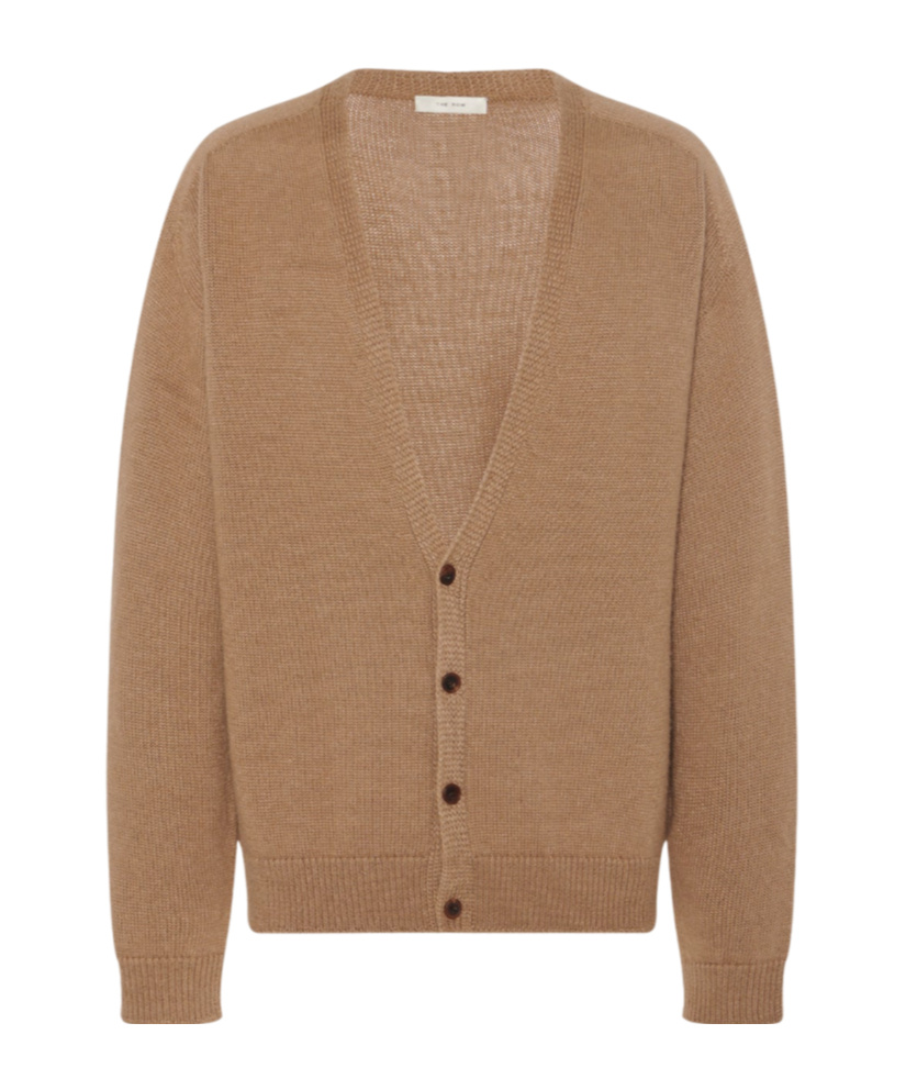 The Row Sheldon Wool And Silk Cardigan In Brown