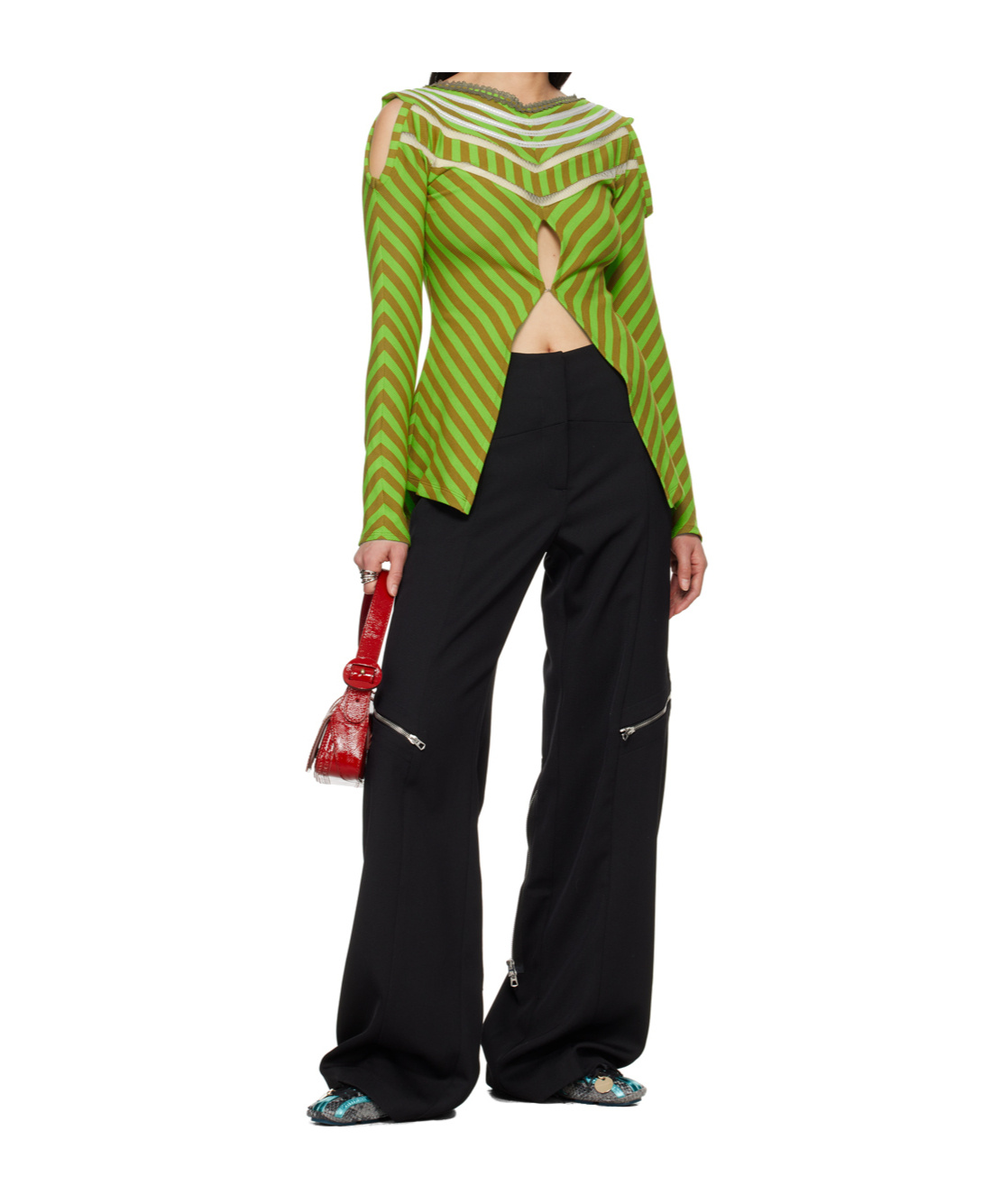 Kiko Kostadinov Green Panoply Top In Multi