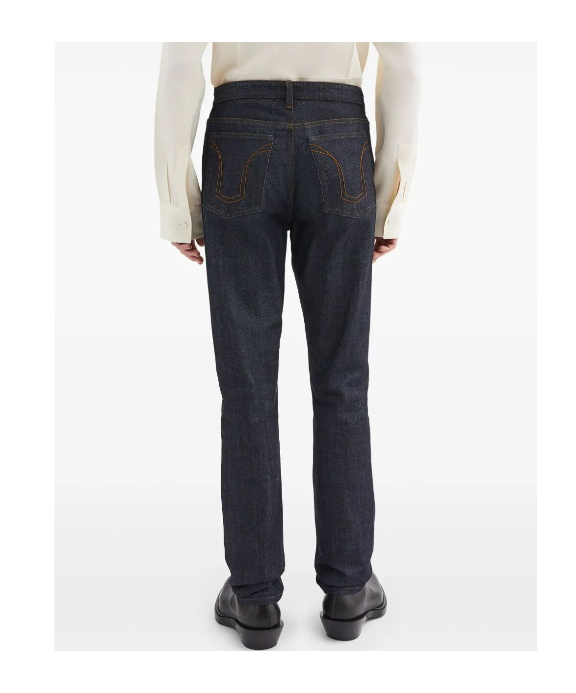 Jil Sander Straight Leg Trousers Belt Loops In Navy Blue