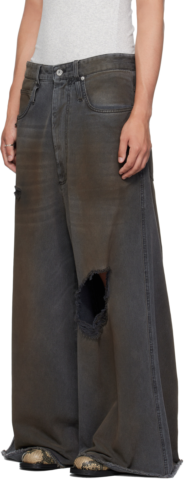 Lu'u Dan Dumpster Jeans In Gray