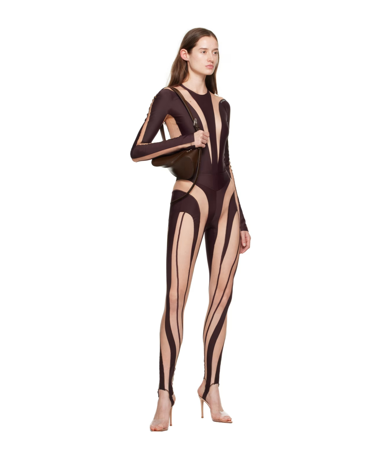 Mugler Elastic Waist Leggings In Black