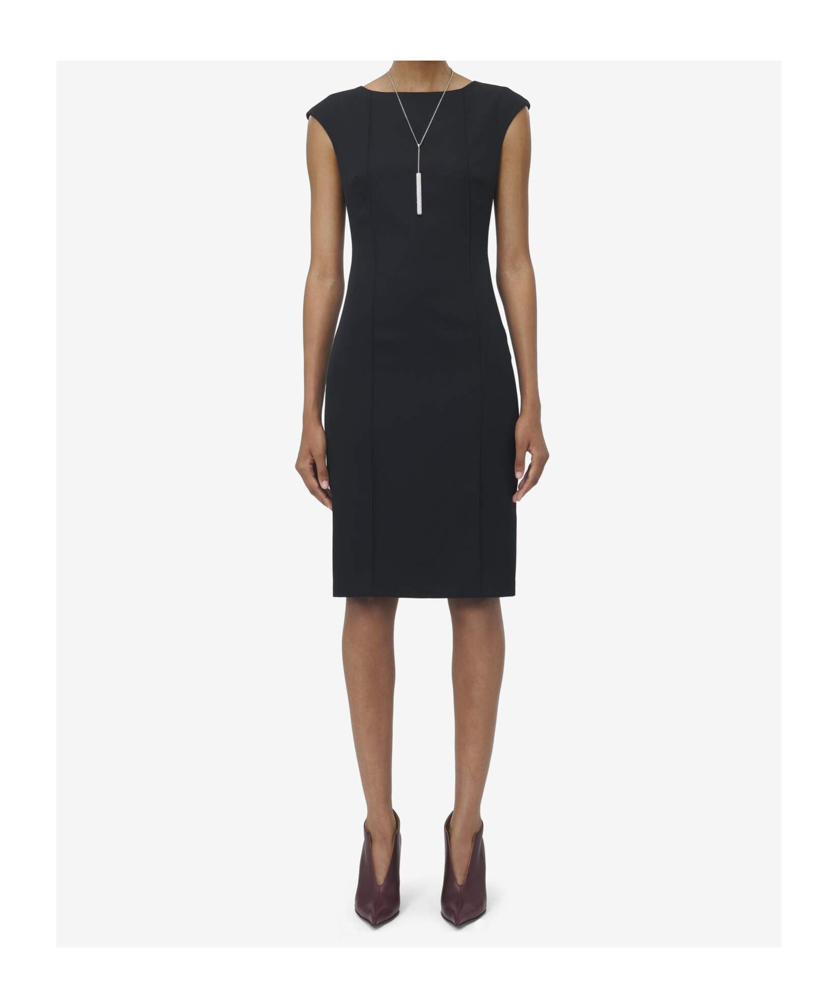 Alexander Mcqueen Wool Pencil Mini Dress In Black