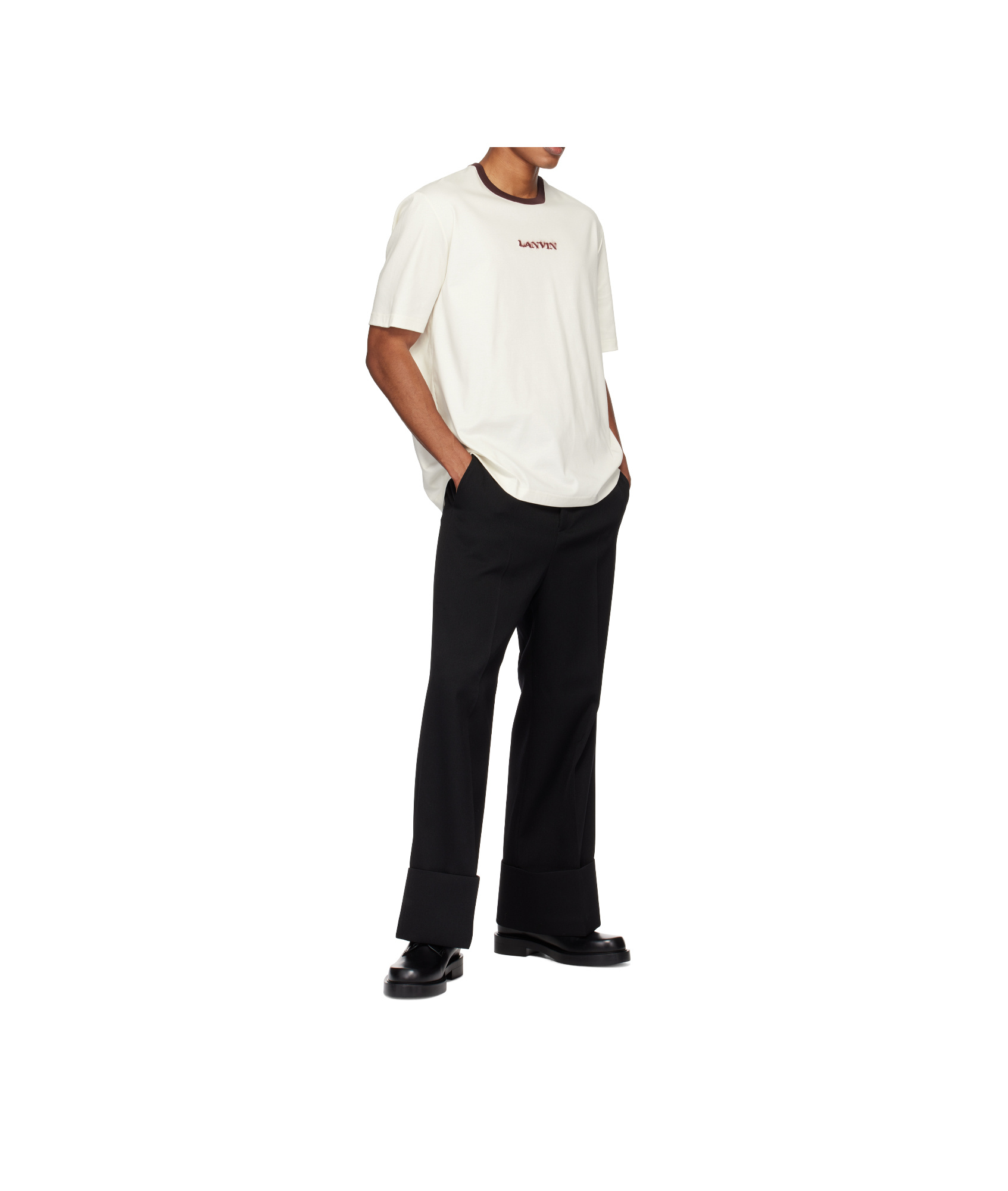 Lanvin Banjo Leather Richelieu For Men In Black