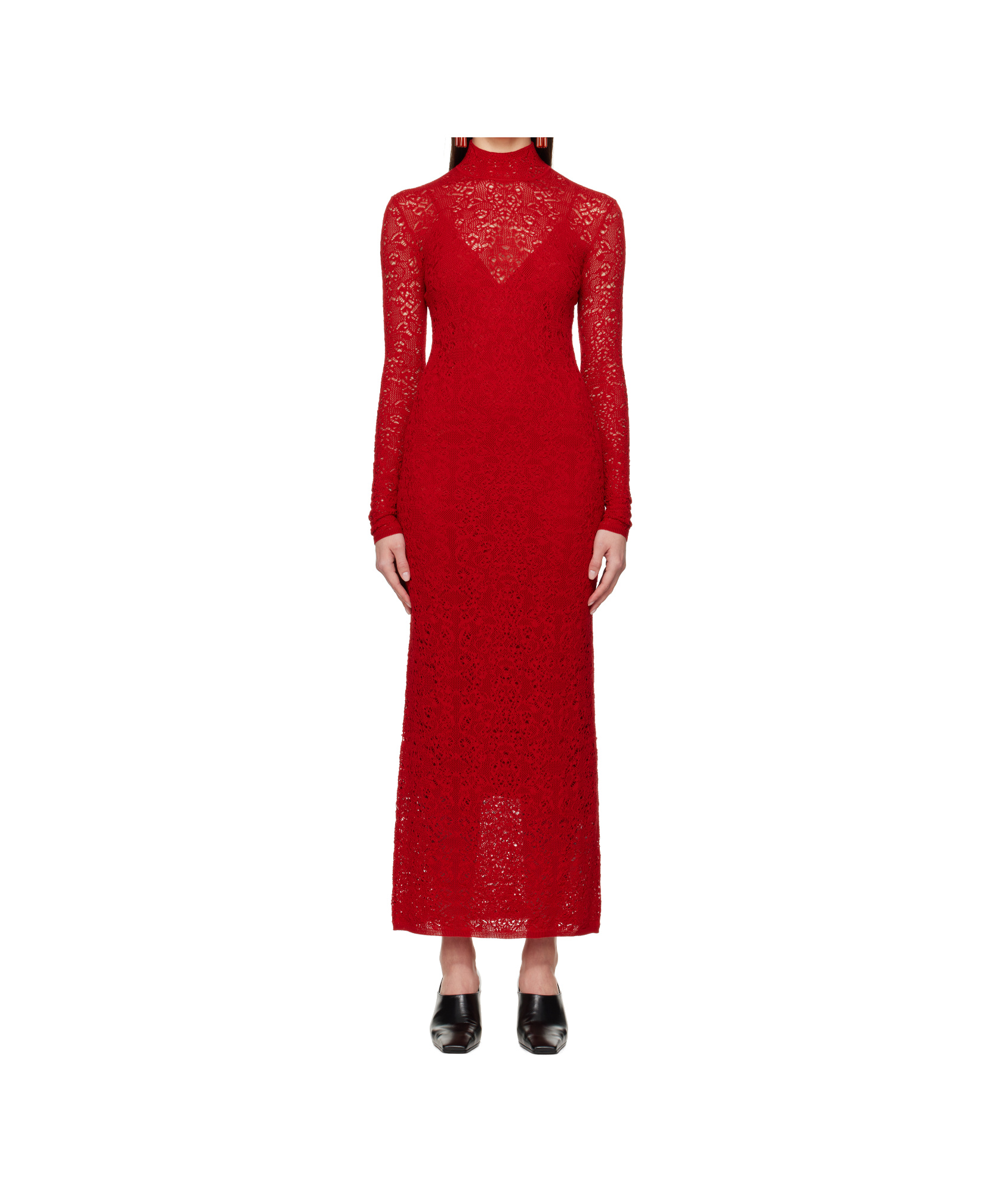 Gabriela Hearst Lethe Pointelle Knit Maxi Dress In Scarlet Red Virgin Wool Silk In Red