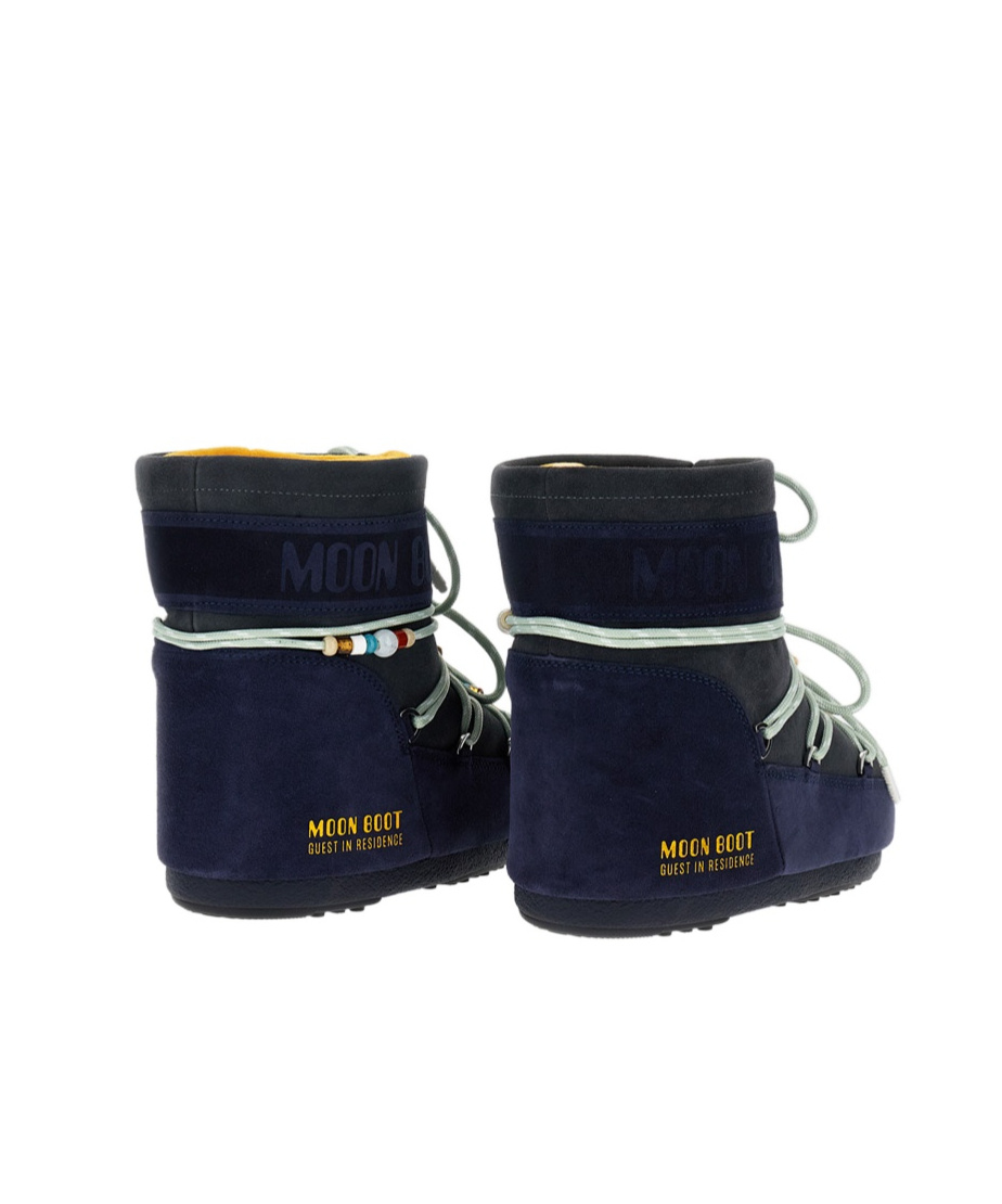 Moon Boot Two-tone Suede S X Guest In Residence Icon Low Ankle Boots In Blue