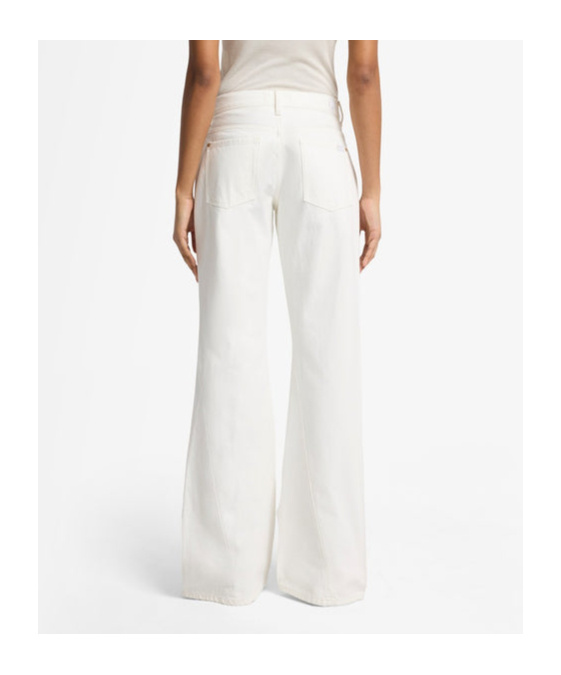 7 For All Mankind Slim Illusion Twisted Seam Spencer Flare In White