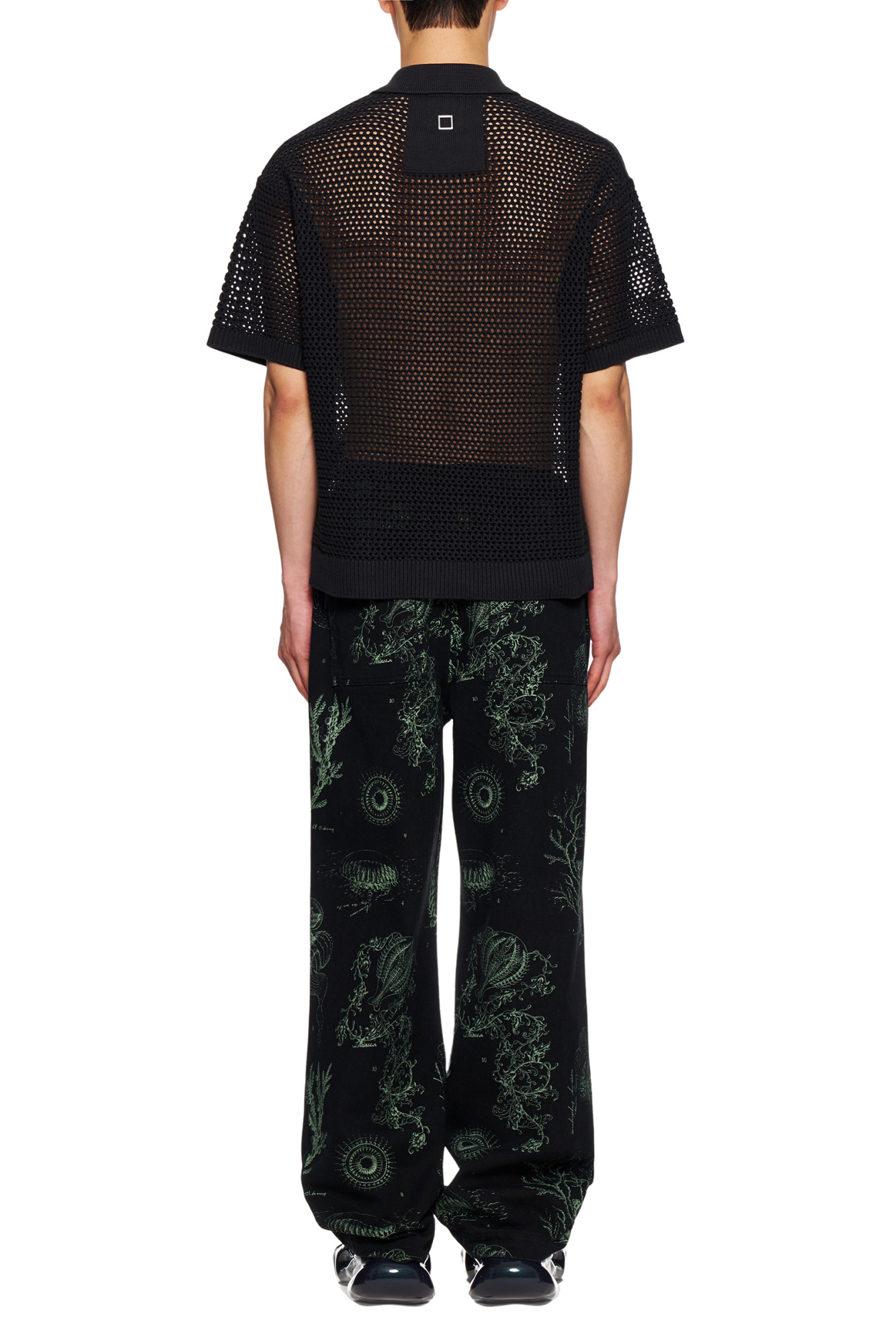 Wooyoungmi Mesh Short-sleeved Sweater In Black