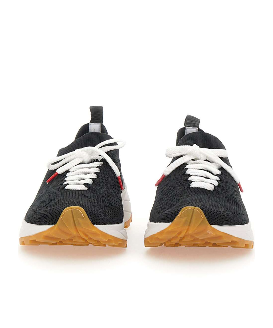 Kiton Leather-insert Sneakers In Black