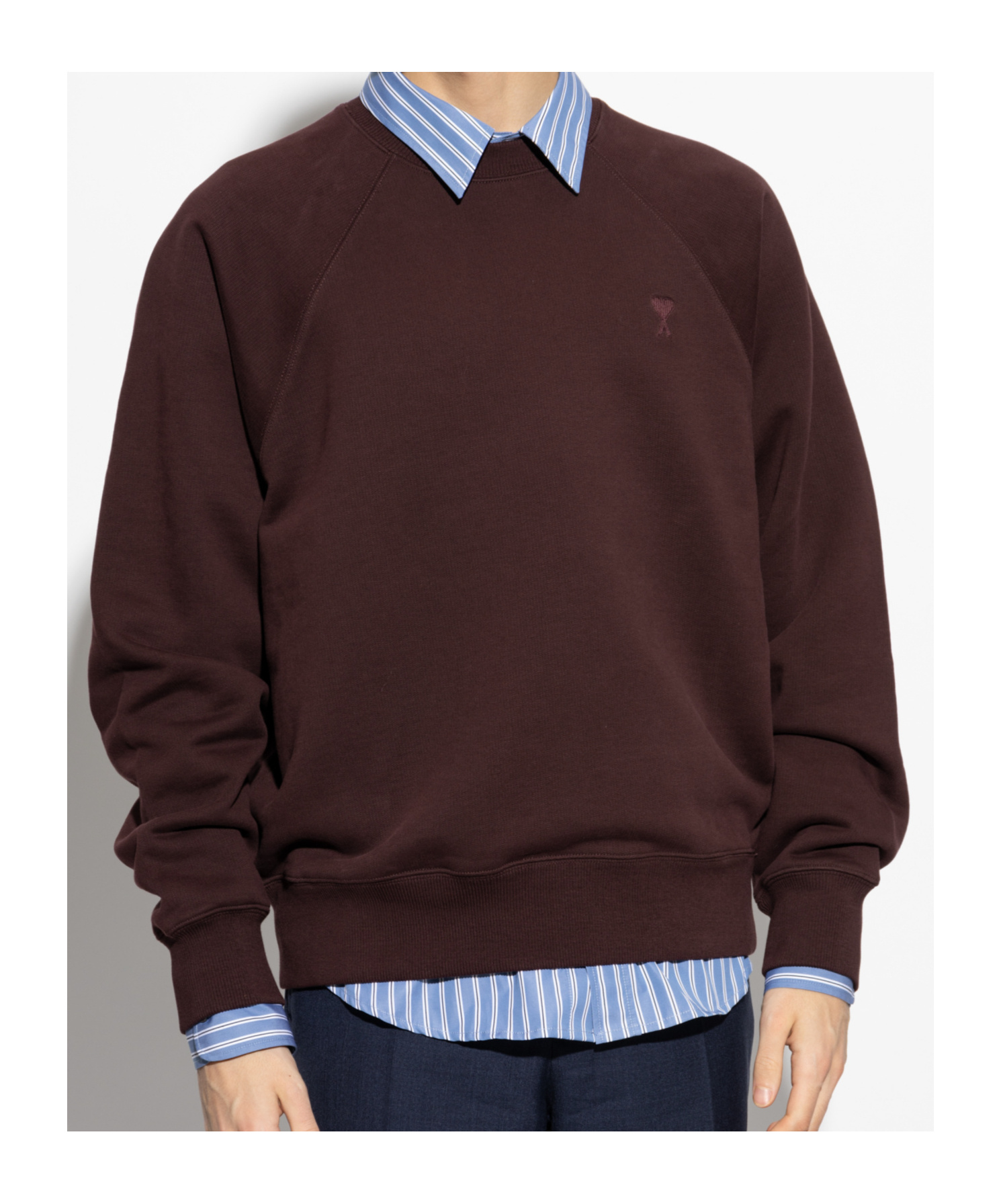 Ami Alexandre Mattiussi Long-sleeved Sweater In Red
