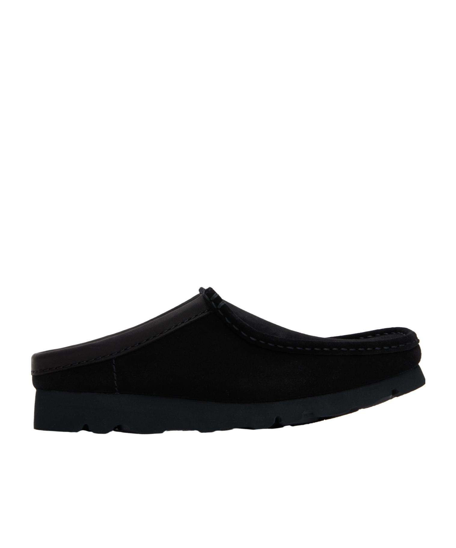 Clarks Wallabee Slip Suede Mule In Black