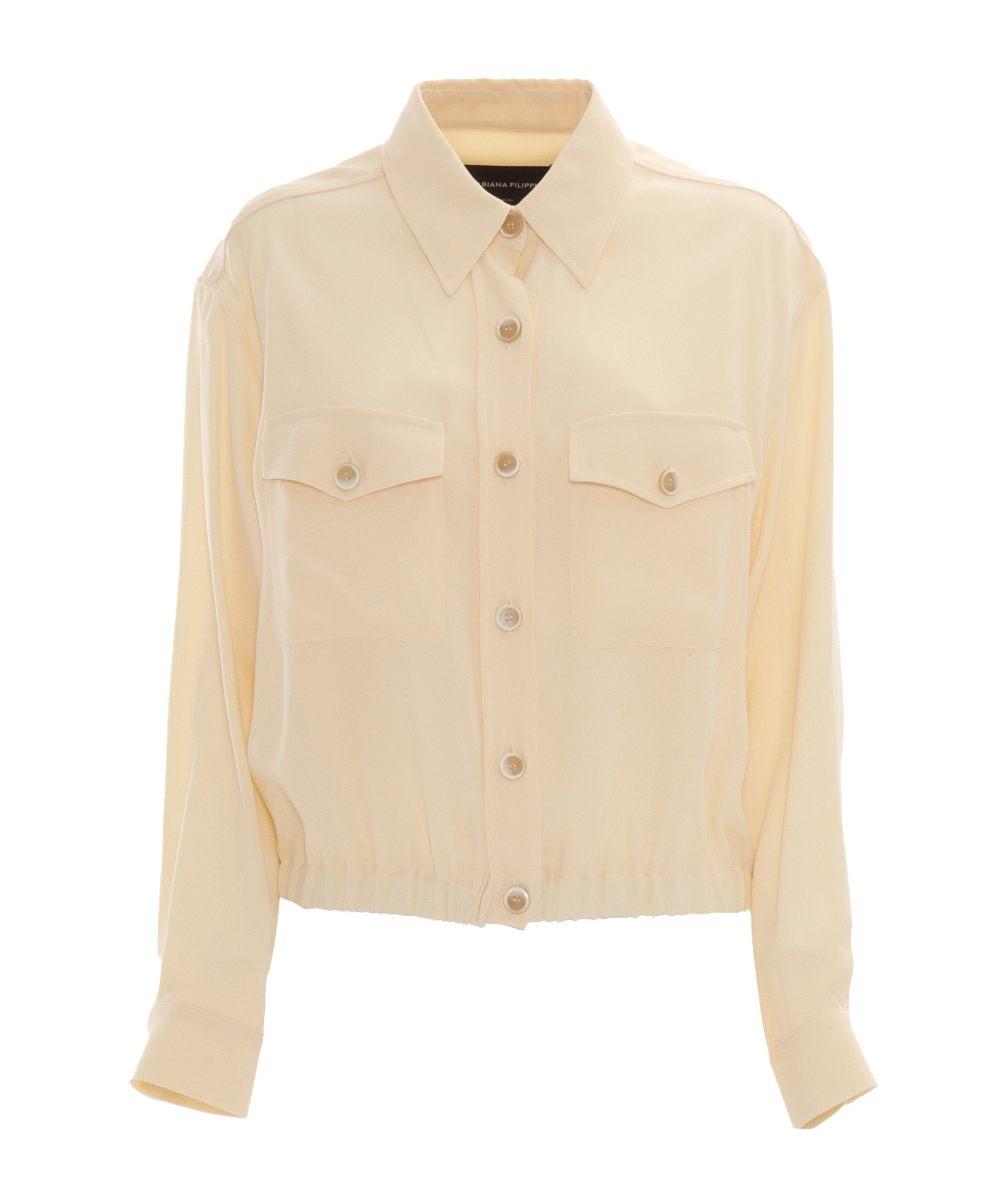 Fabiana Filippi Bomber Jacket With Front Pockets And Diamond Thread In Nude