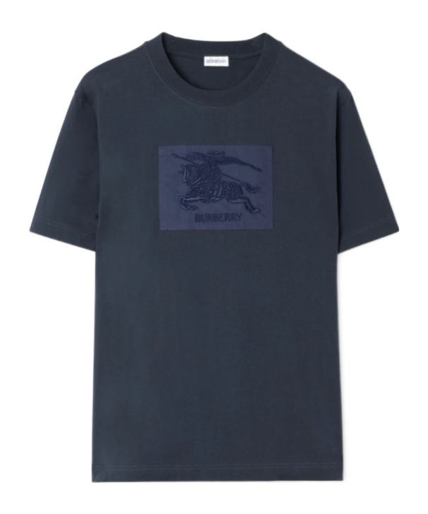 Burberry Knight Patch Cotton T-shirt In Blue