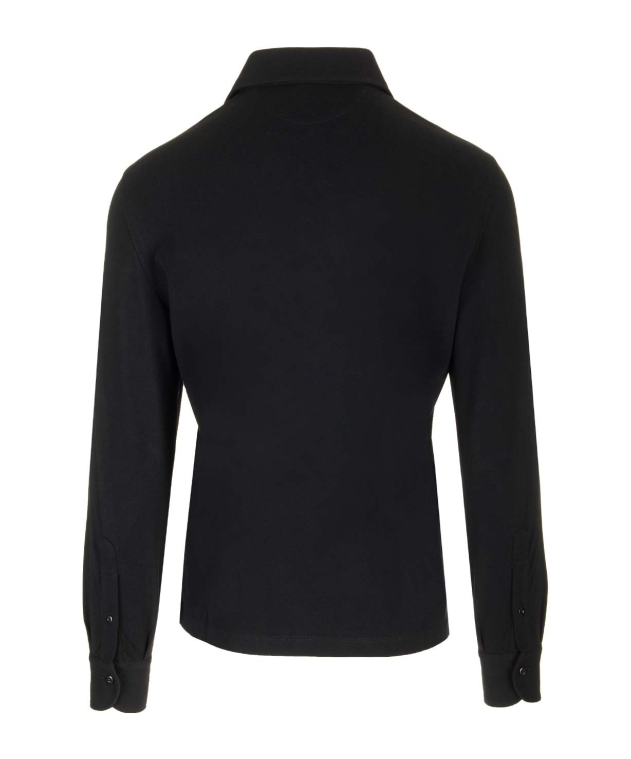 Brunello Cucinelli Cashmere Long Sleeve Polo In Black