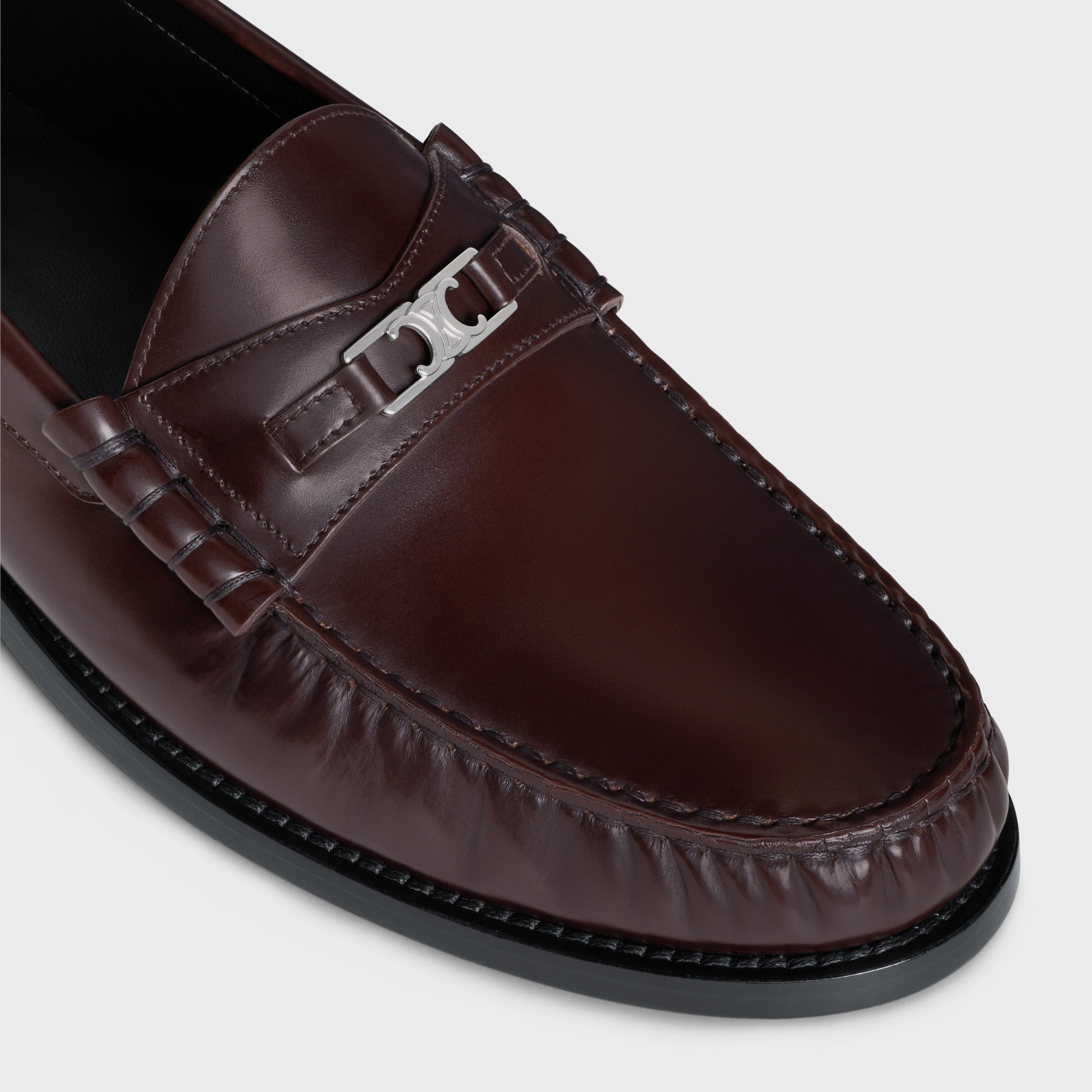 Celine Triomphe Logo Loafers In Black