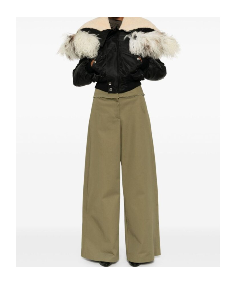Alexander Mcqueen Shearling-collar Bomber Jacket In Black