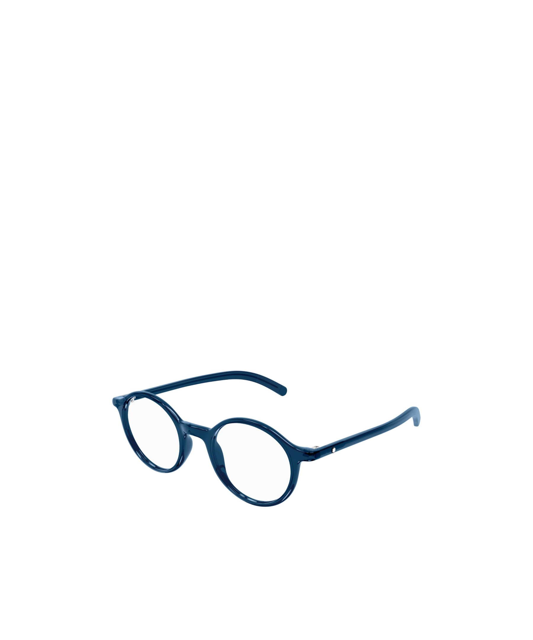 Montblanc Mb0350o Linea Snowcap 004 Blue Transparent Glasses In Blue